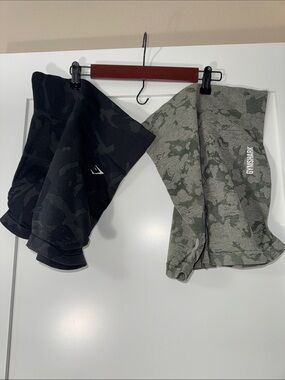 Gymshark Camo Leggings - Olive Green & Black size medium